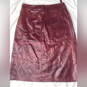 Vintage Gap Patchwork Leather Midi Lined Pencil Skirt Women’s Size 4